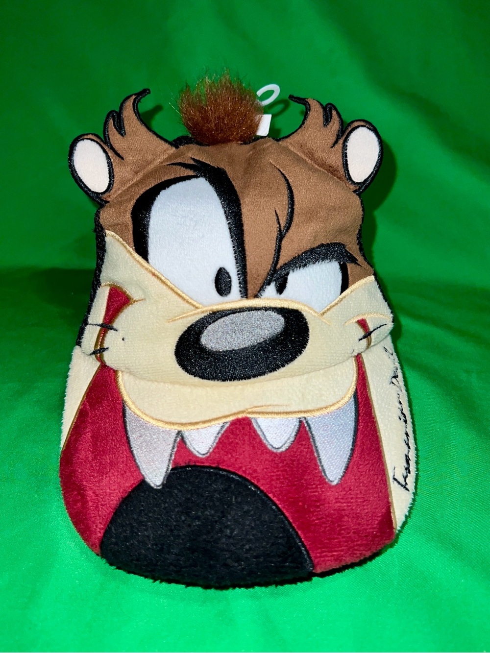 Taz Looney Tunes Plush Face Pouch - Brown, Tan, Red, Black